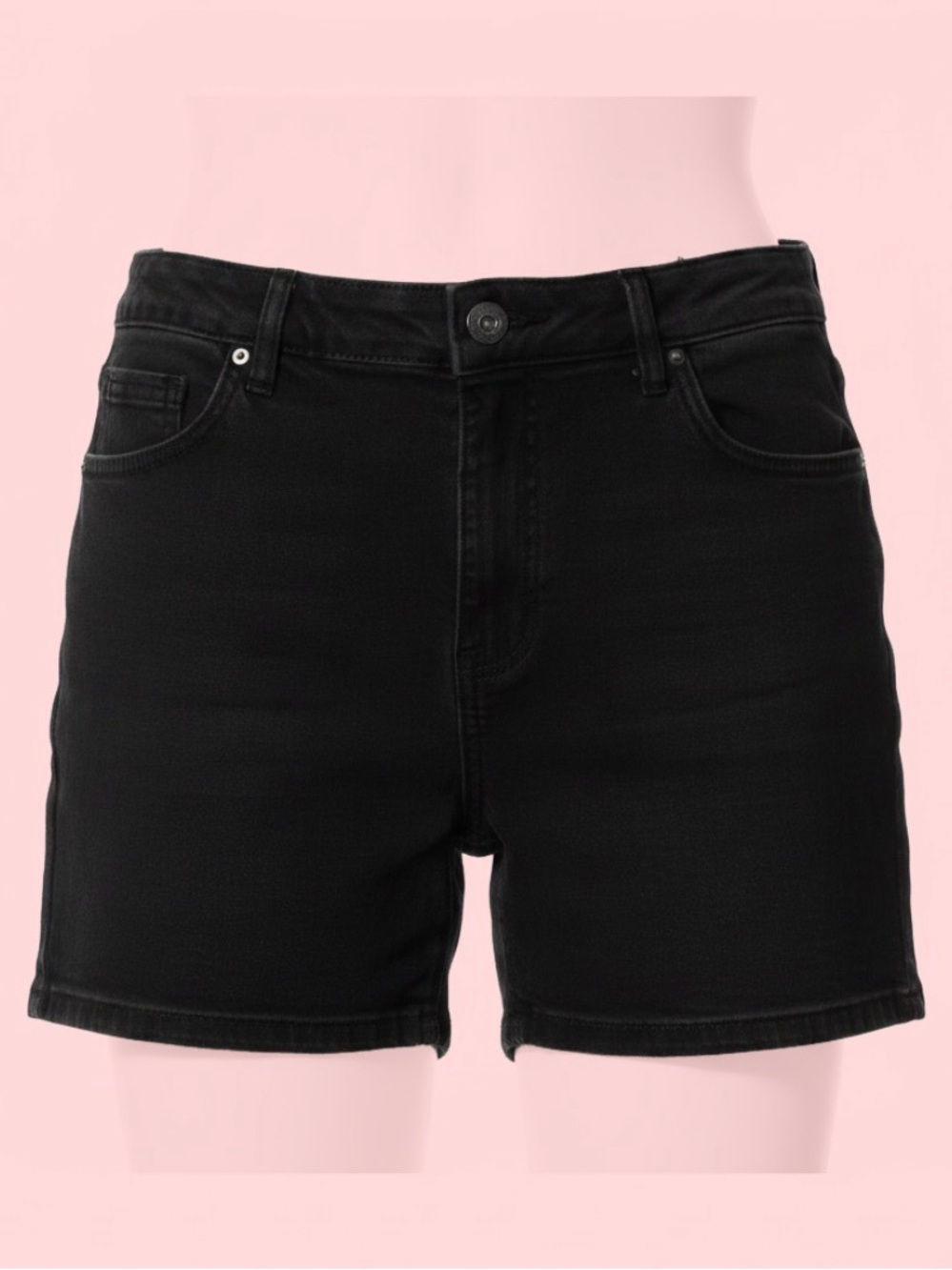Serra Black Denim Shorts Sz M High Rise Soft Goth Grunge Stretch 5 Pocket